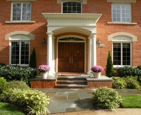 Formal Flagstone and Brick Entrance