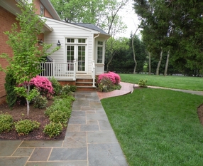 Flagstone and Brick Entrance Walk