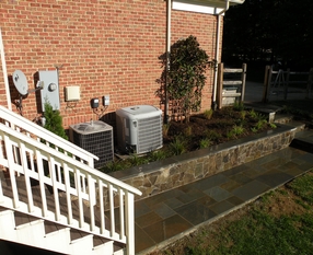 Stone Retaining Wall and Flagstone Walk2